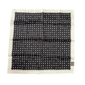Celine Cotton Square Scarf*Beautiful Triomphe Heart Pattern*Black Purple*Tags